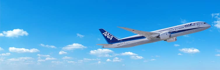 ANA飛行機と青空