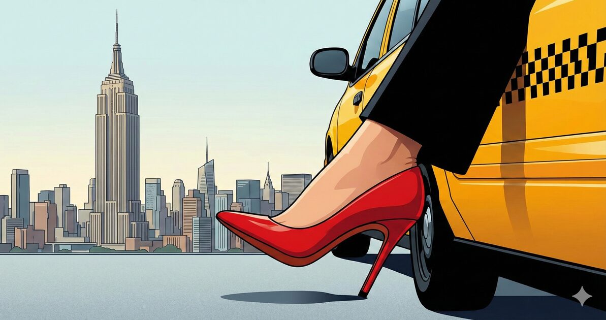 『プラダを着た悪魔』の世界観をイメージしたニューヨークの街並みとハイヒール