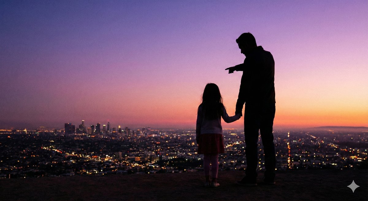 グリフィス天文台の夕日と父娘。SFC修行の先にある未来。