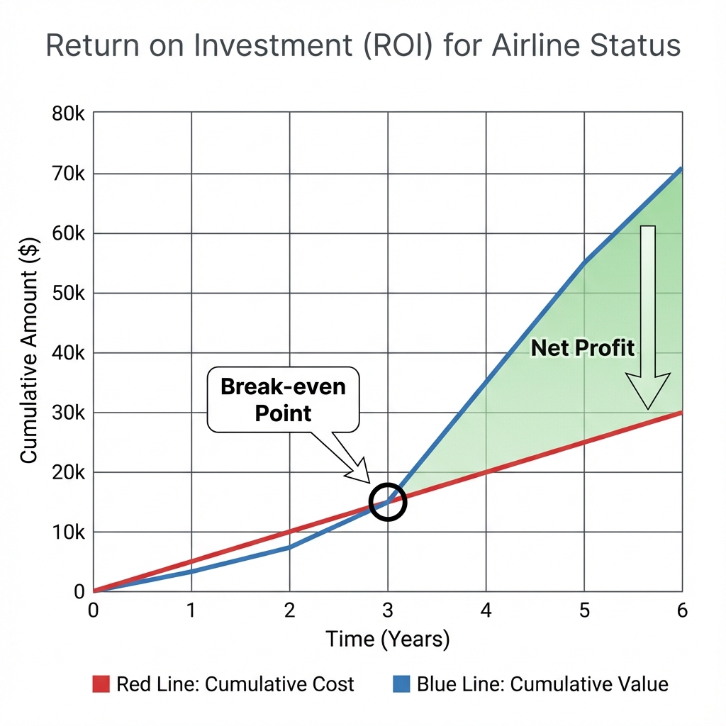 SFC修行の投資対効果（ROI）を示す損益分岐点チャート