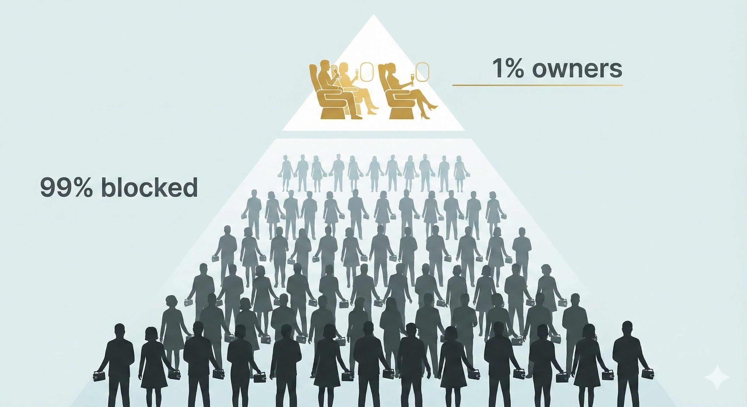 Mileage Wealth Disparity Pyramid: 99% vs 1% Elite