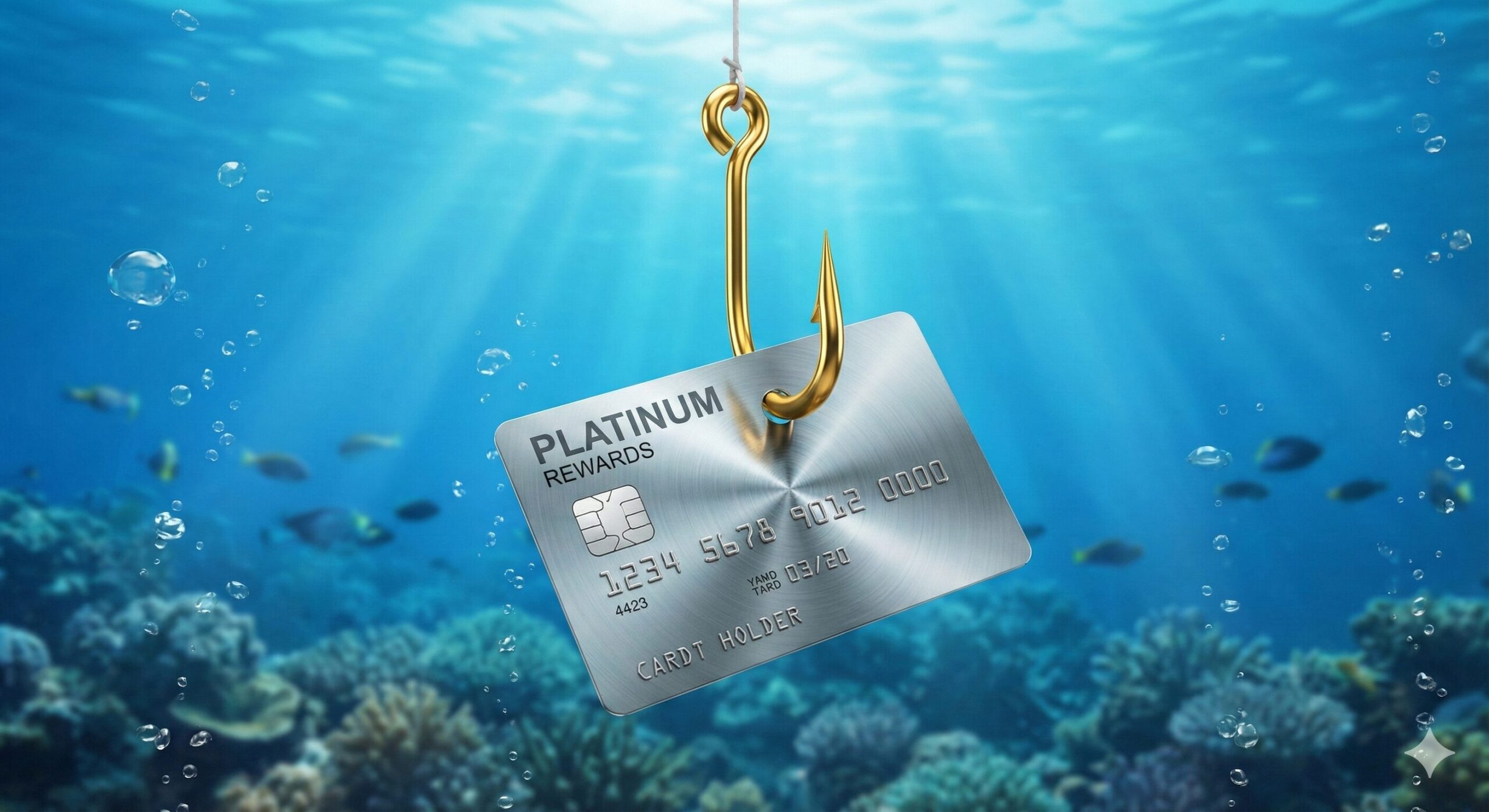 黄金の釣り針とクレジットカードの撒き餌